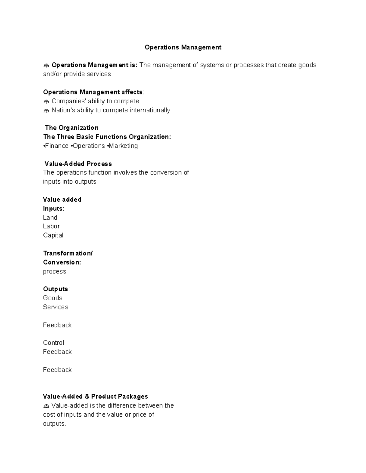 Introduction to Operations Management (OM 101) - Key Concepts and ...
