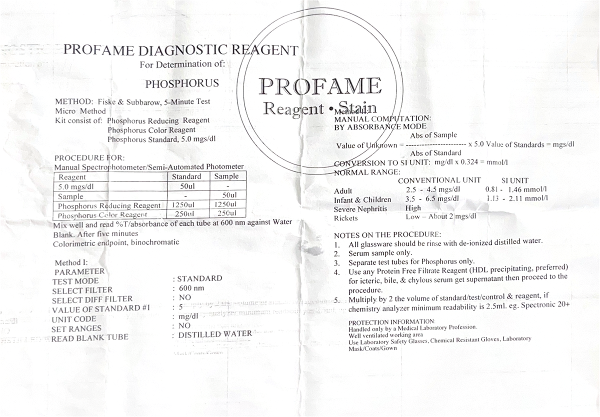 Mg-P-Inserts - Hahaha - PROFAME DIAGNOSTIC REAGENT For Determination of ...