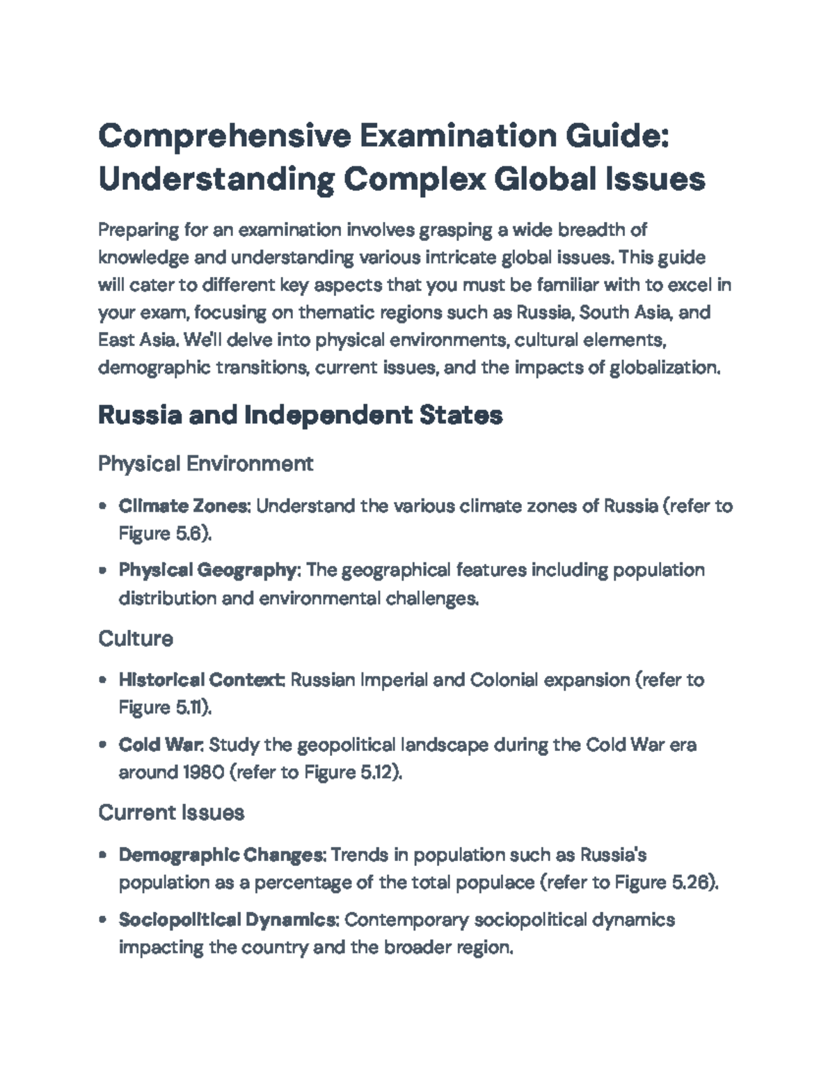 Comprehensive Exam Preparation Guide: Global Issues Focus ...