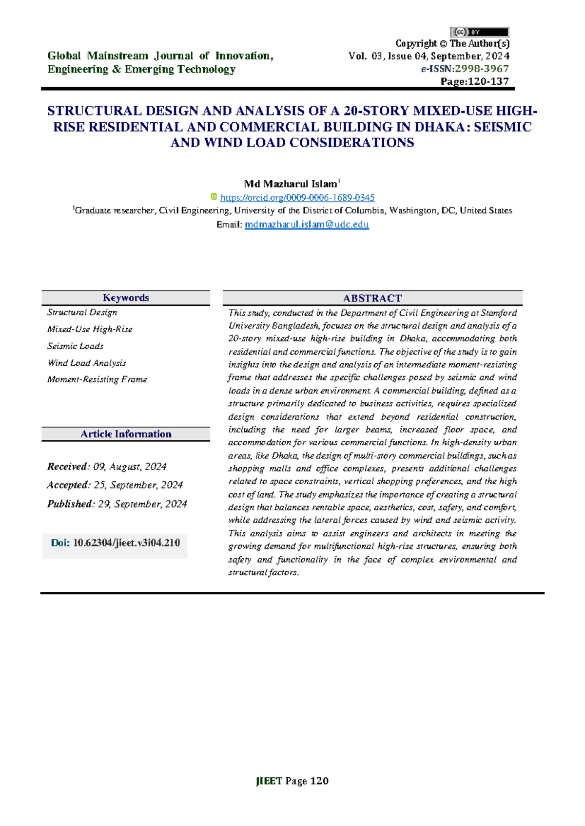 Structural Design & Analysis of High-Rise Building in Dhaka: Seismic ...