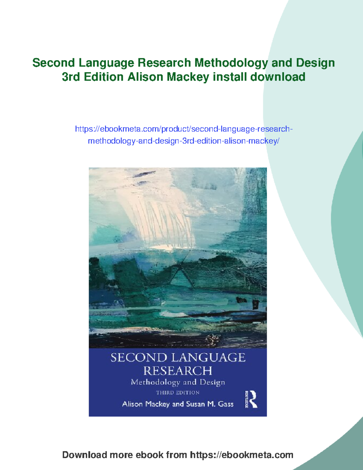 Second Language Research Methodology: Key Insights and Resources - Studocu