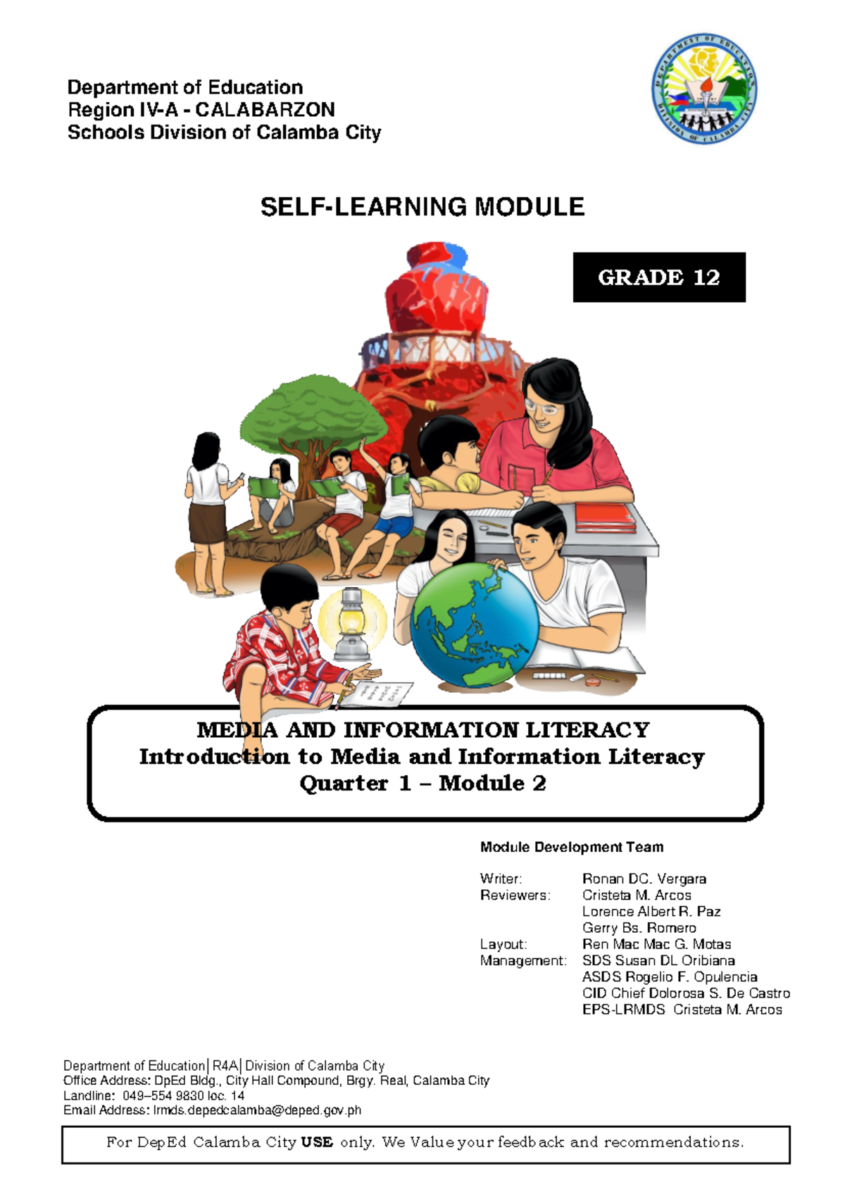 Mil-G12-1-Self-Learning Module on Media & Information Literacy - Studocu