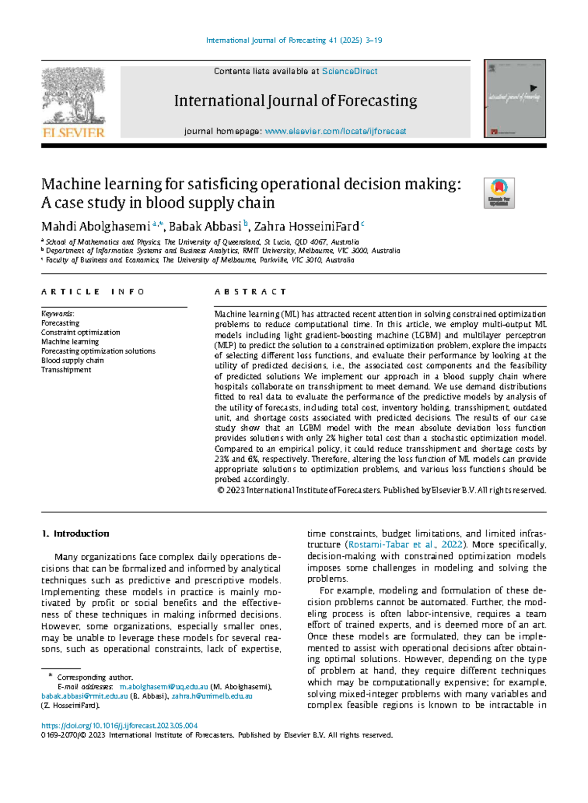 Machine Learning for Operational Decision-Making in Blood Supply Chain ...