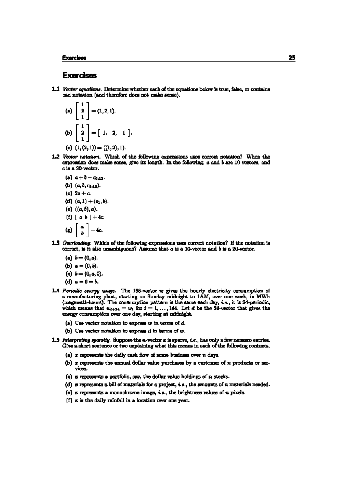 Exercise chapter 1 - Stephen Boyd Introduction to applied linear ...