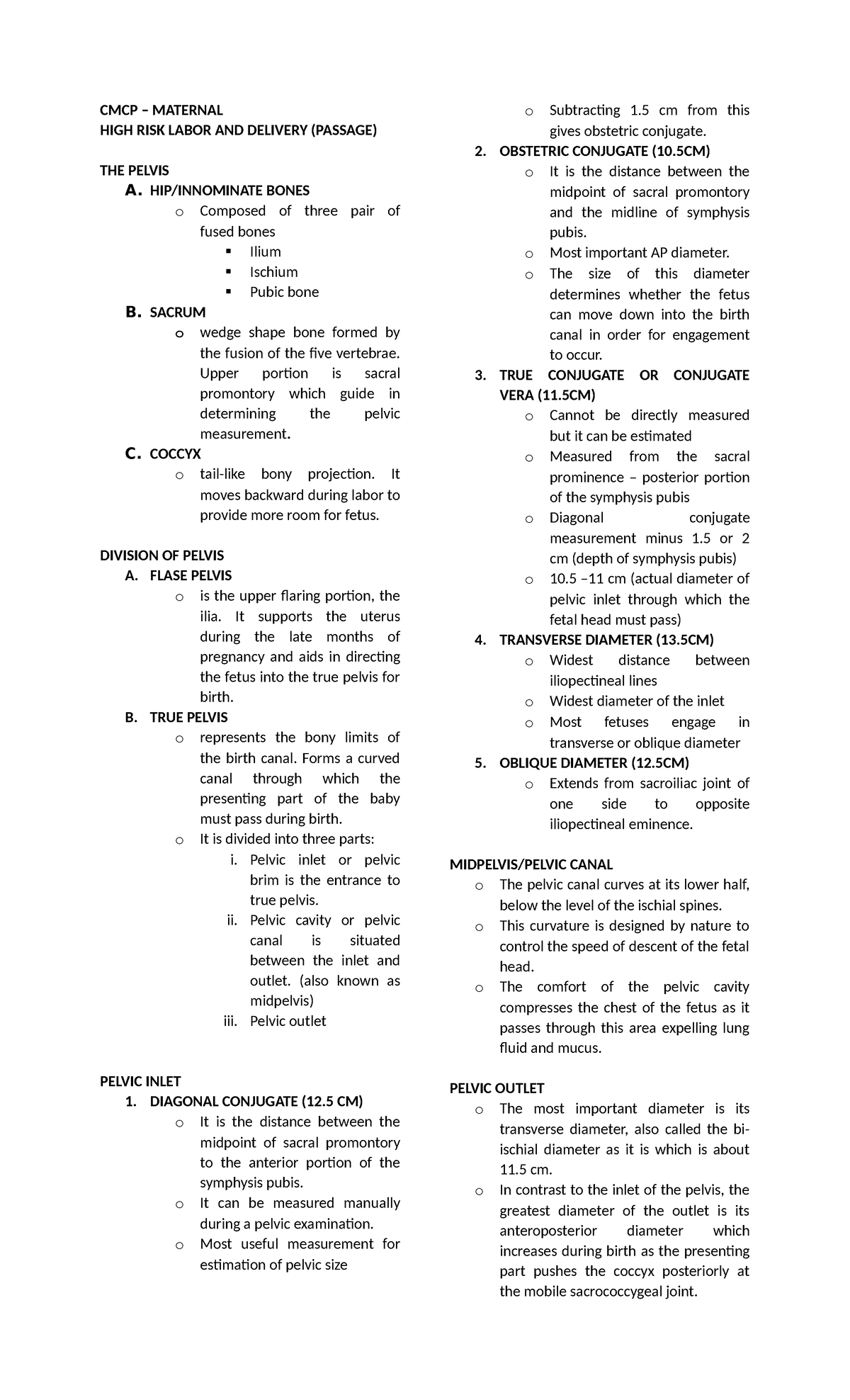 High Risk Passage Transes - CMCP – MATERNAL HIGH RISK LABOR AND ...