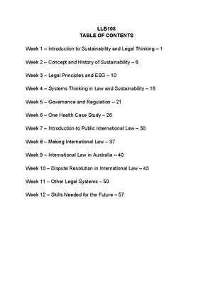 LLB104 - Contemporary Law and Justice Lecture Notes Overview - Studocu