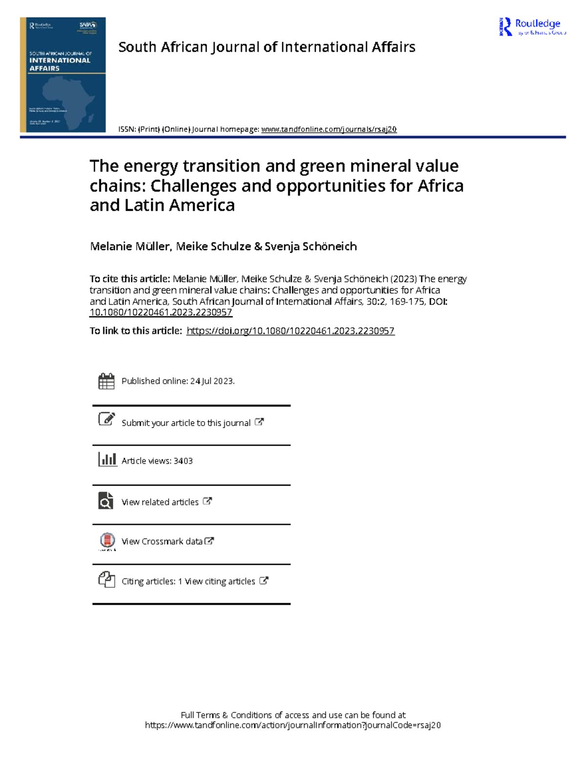 The Energy Transition & Green Mineral Value Chains: Africa & Latin ...