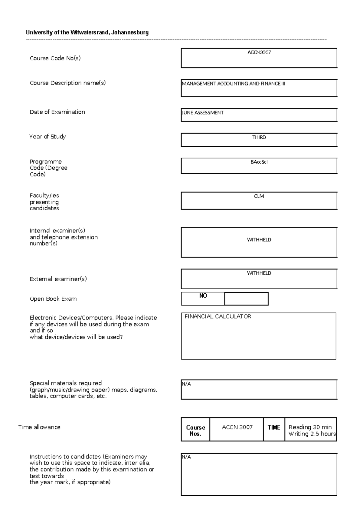 Management accounting and finance ACCN 3007 June 2023 final exam notes ...