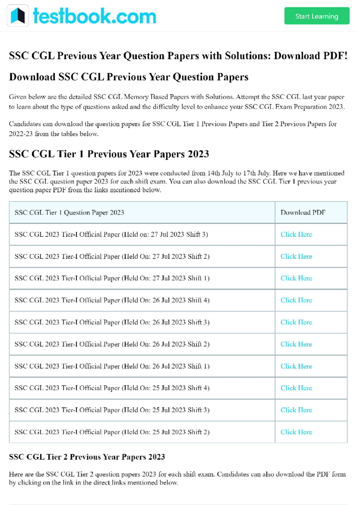 Ssc Cgl Previous Year Question Papers With Solutions Download Pdf Attempt The Ssc Cgl Last