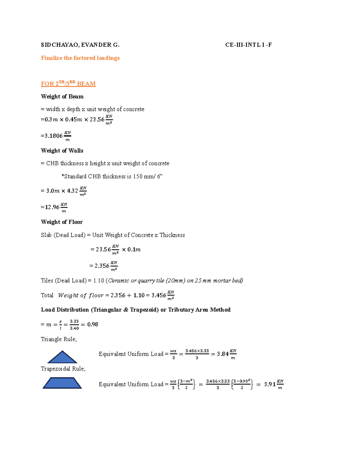 ACT - Beam Loading Analysis and Factored Loadings Calculation - Studocu