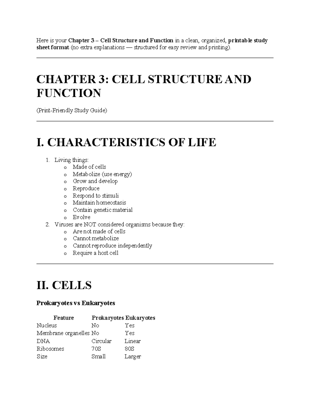 Microbio - Chapter 3: Cell Structure and Function Study Guide - Studocu
