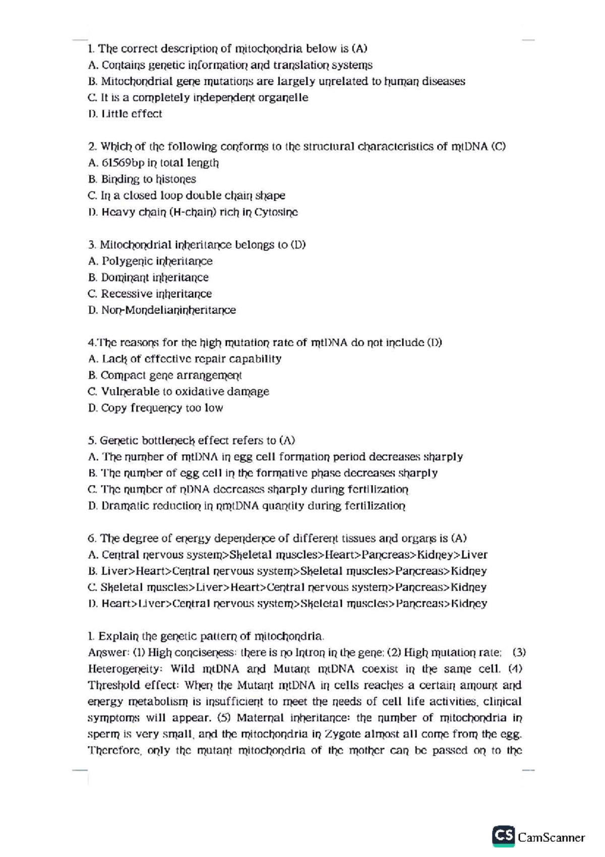Medical Genetics Review: Key Concepts and Inheritance Patterns (CS 1 ...