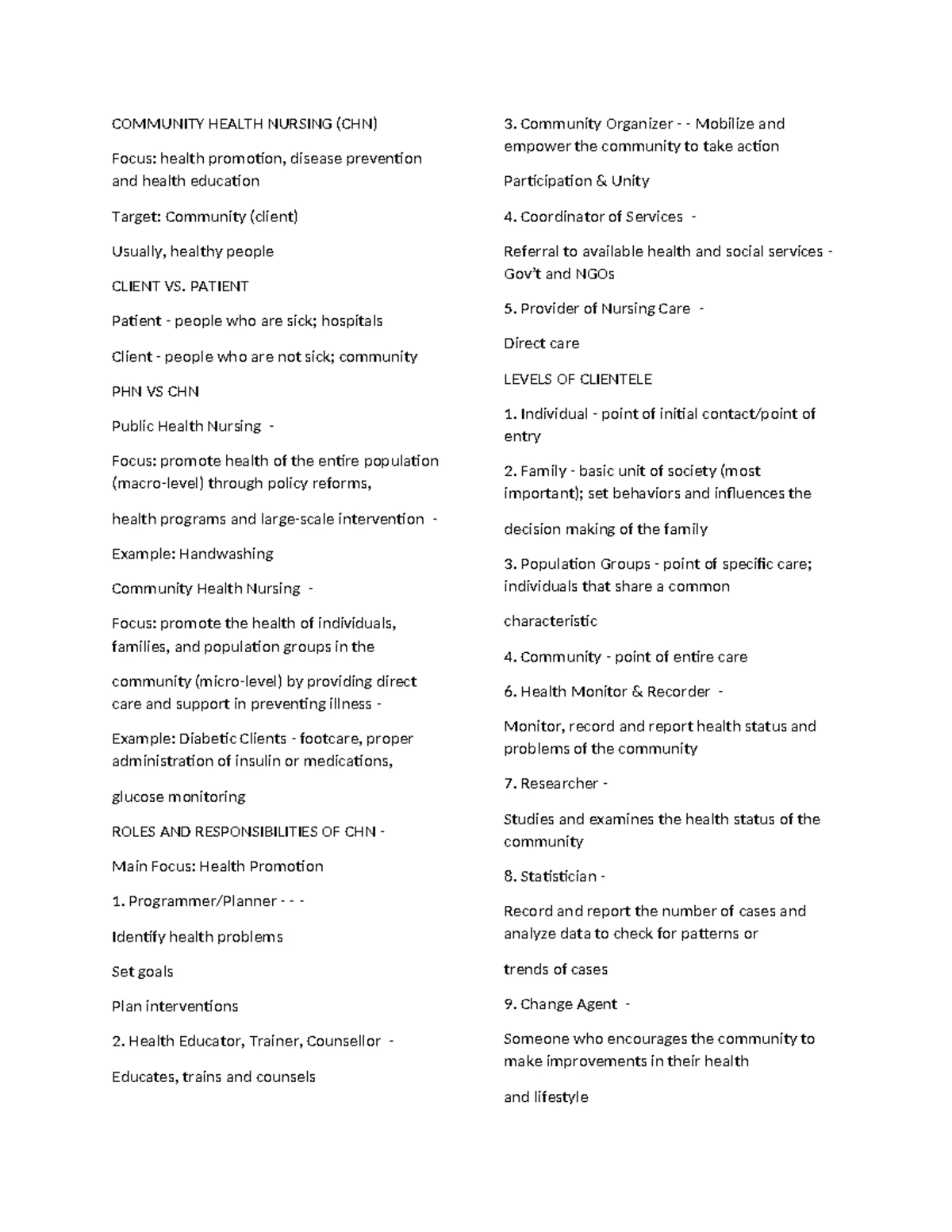 CHN211: Prelims on Family Health Nursing - Lesson 1 Overview - Studocu