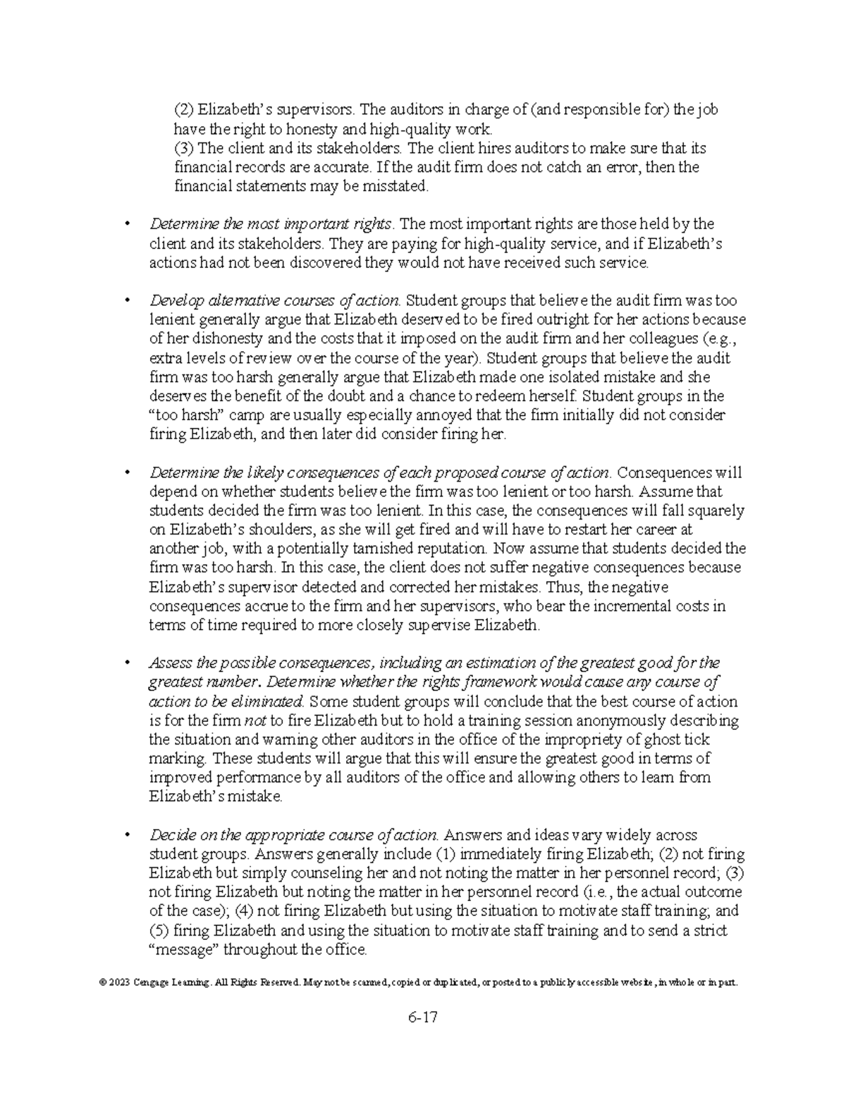 Auditing Case Study: Rights and Consequences in Ethical Decisions (2024 ...