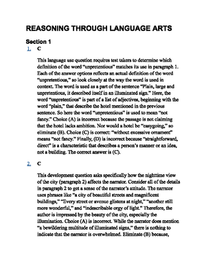 McGraw-Hill prep RLA pretest: Assessing your language arts skills - Studocu
