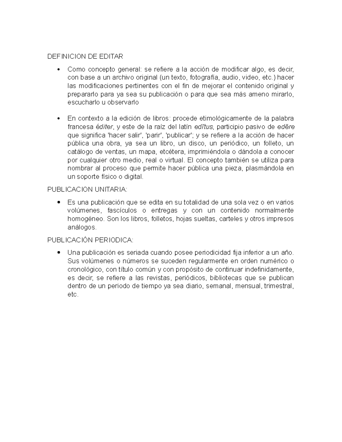 Definición y Tipos de Edición: Conceptos y Ejemplos Importantes - Studocu