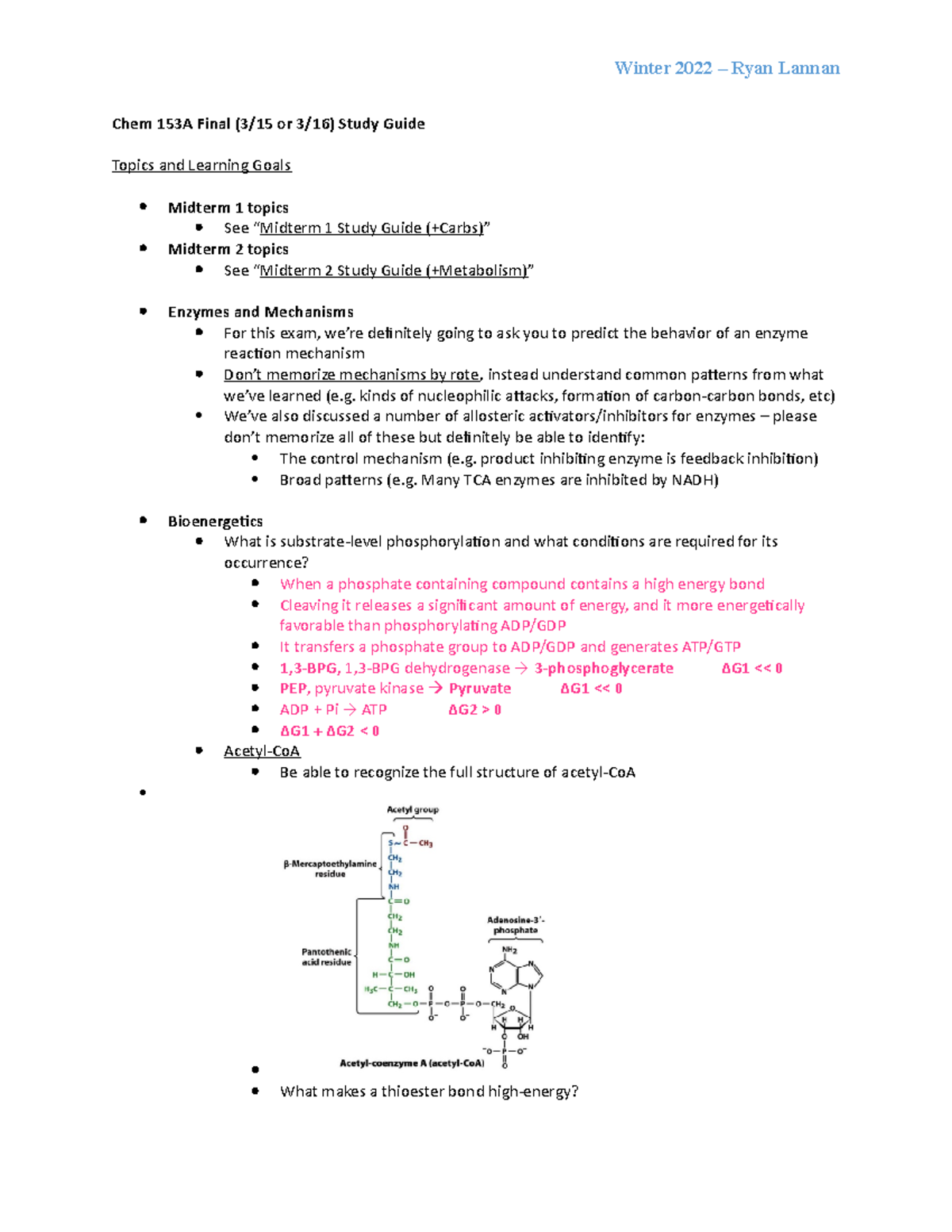 Chem 153A Final Exam Study Guide: Key Concepts & Mechanisms - Studocu