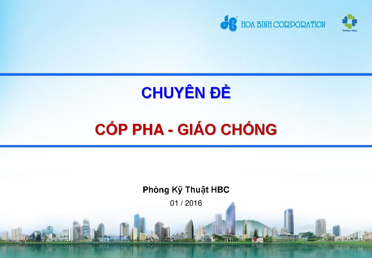 Phương Pháp Cốp Pha Giáo Chống HBC 01 2016 - HOA BINH CORPORATION - Document Preview