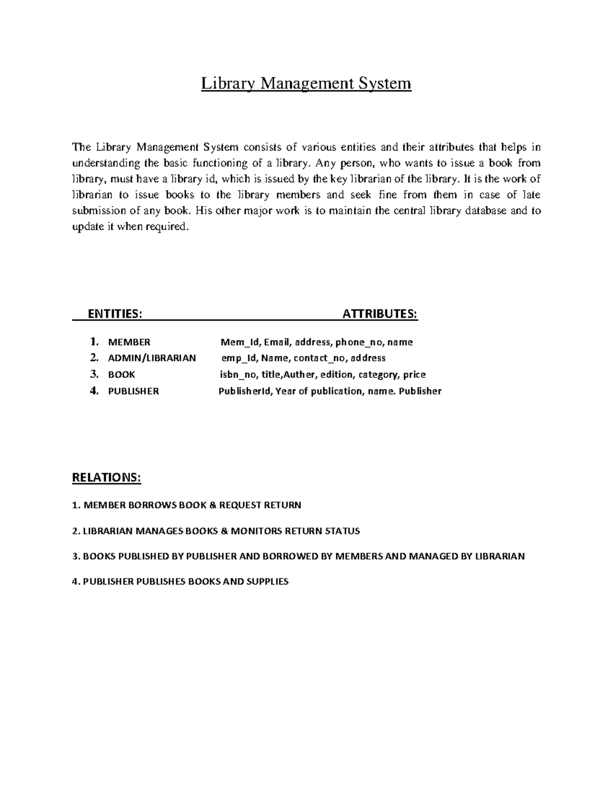 Library Management System Overview and Functionality Analysis - Studocu