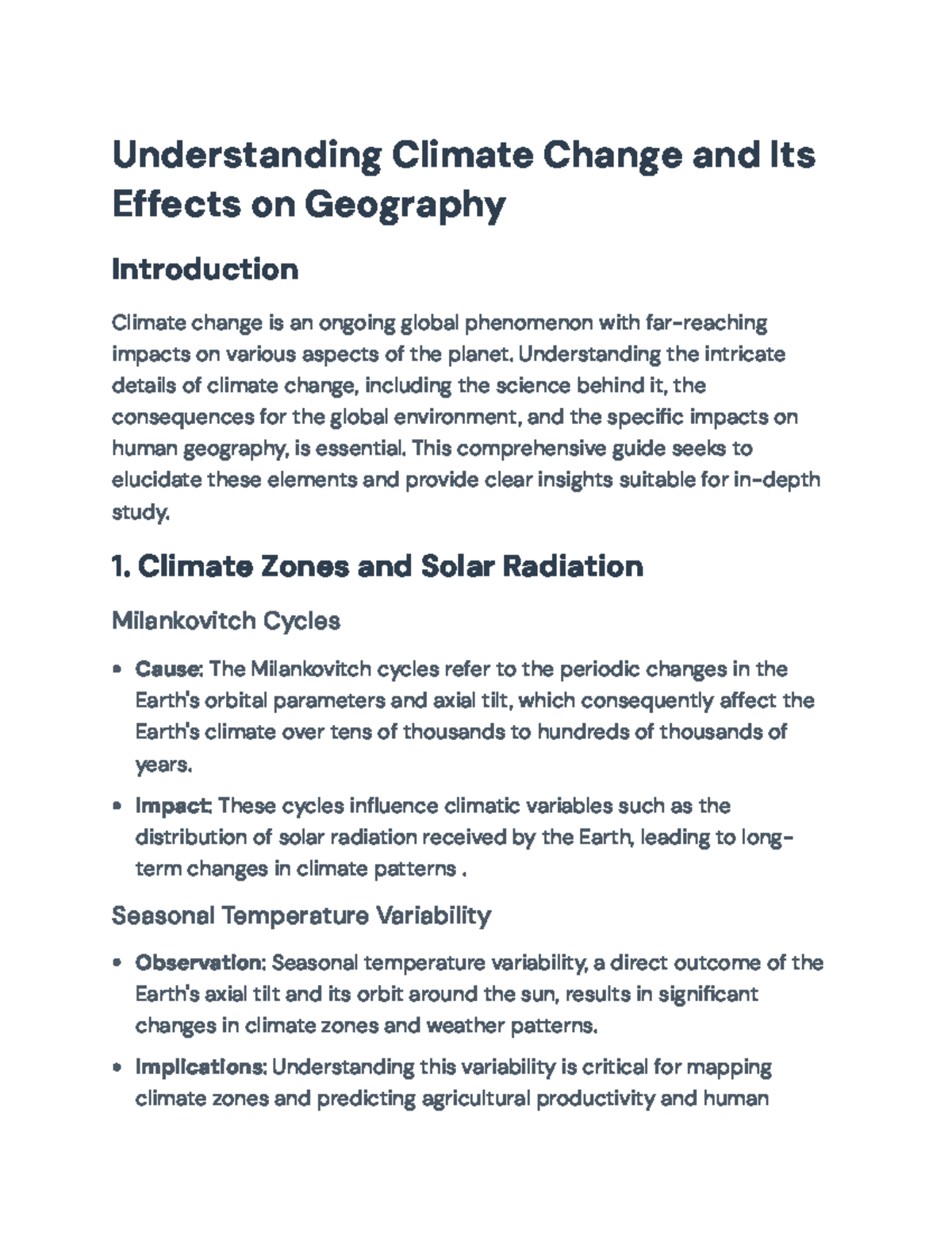Understanding Climate Change and Its Impact on Human Geography ...