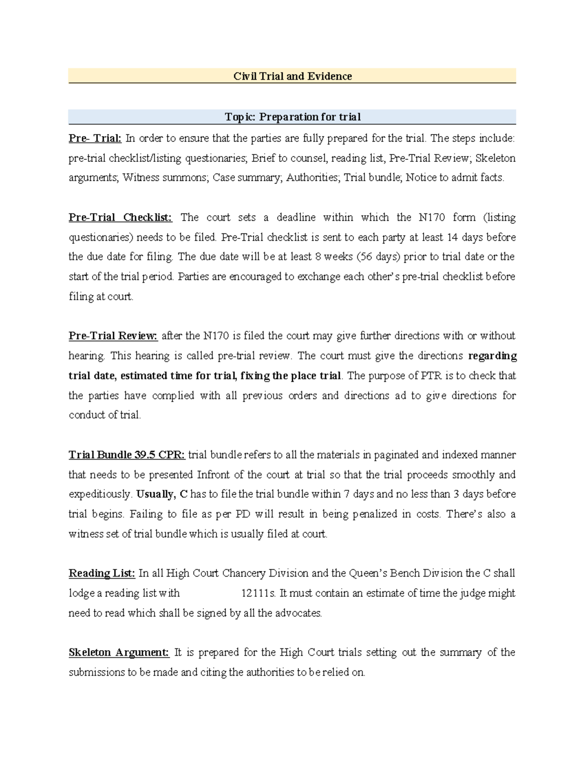 Civil Trial and Evidence Preparation: Key Aspects and Guidelines-21 ...