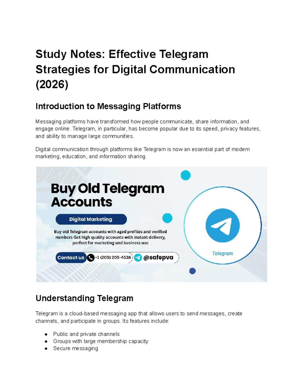 Study Notes: Effective Telegram Strategies for Digital Comm. (2026 ...
