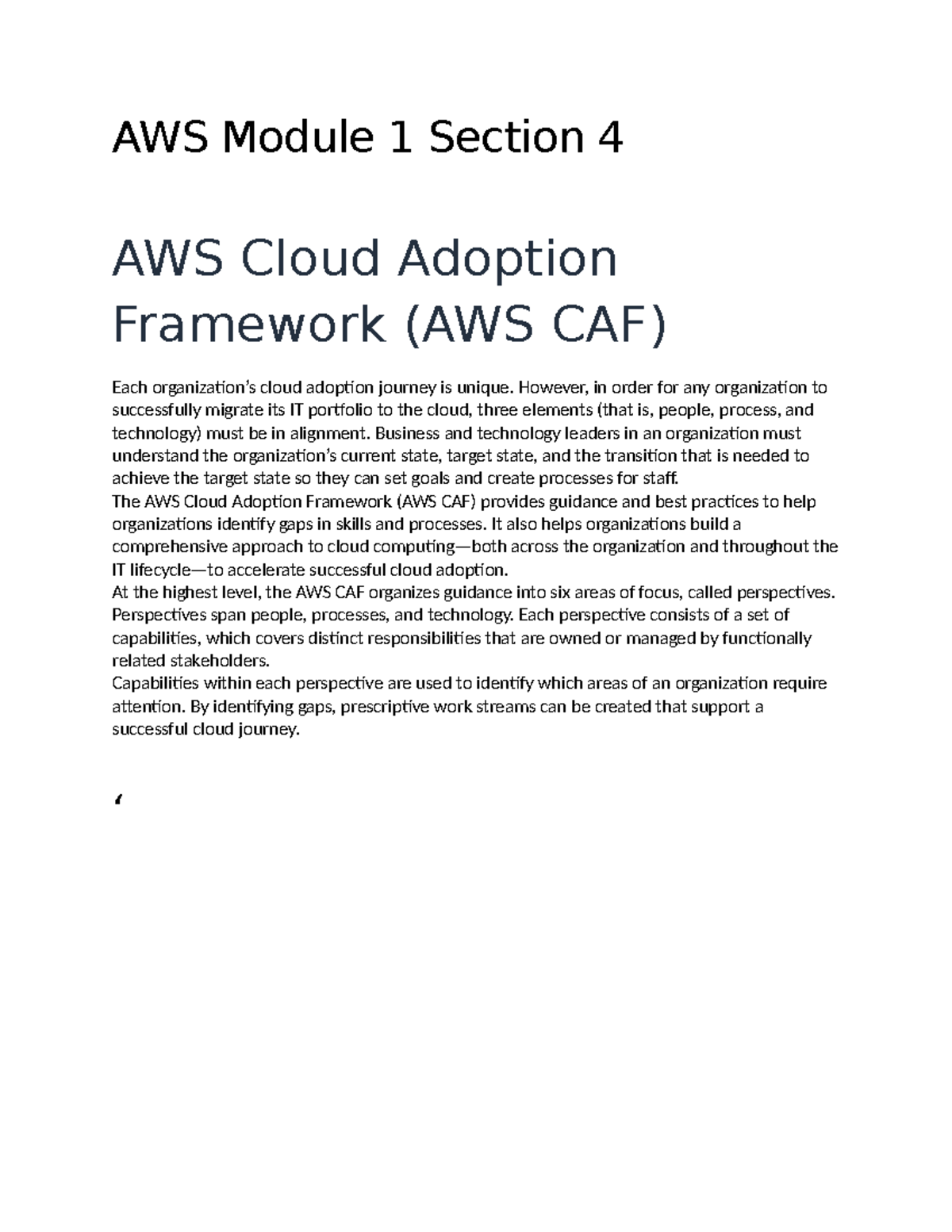 AWS Module 1 Section 4 - hdkldhs - AWS Module 1 Section 4 AWS Cloud ...