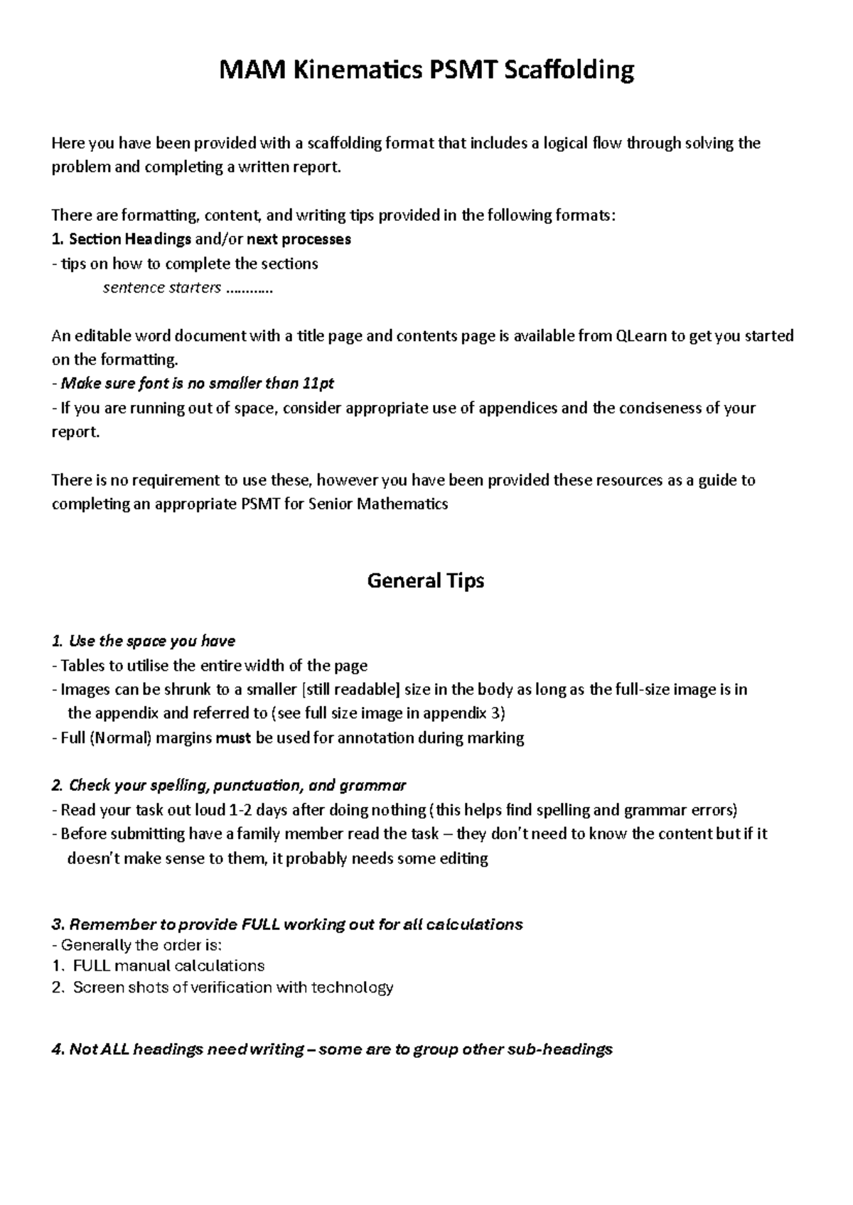 MAM 11 PSMT 2 Scaffolding Guide for Problem Solving - Studocu