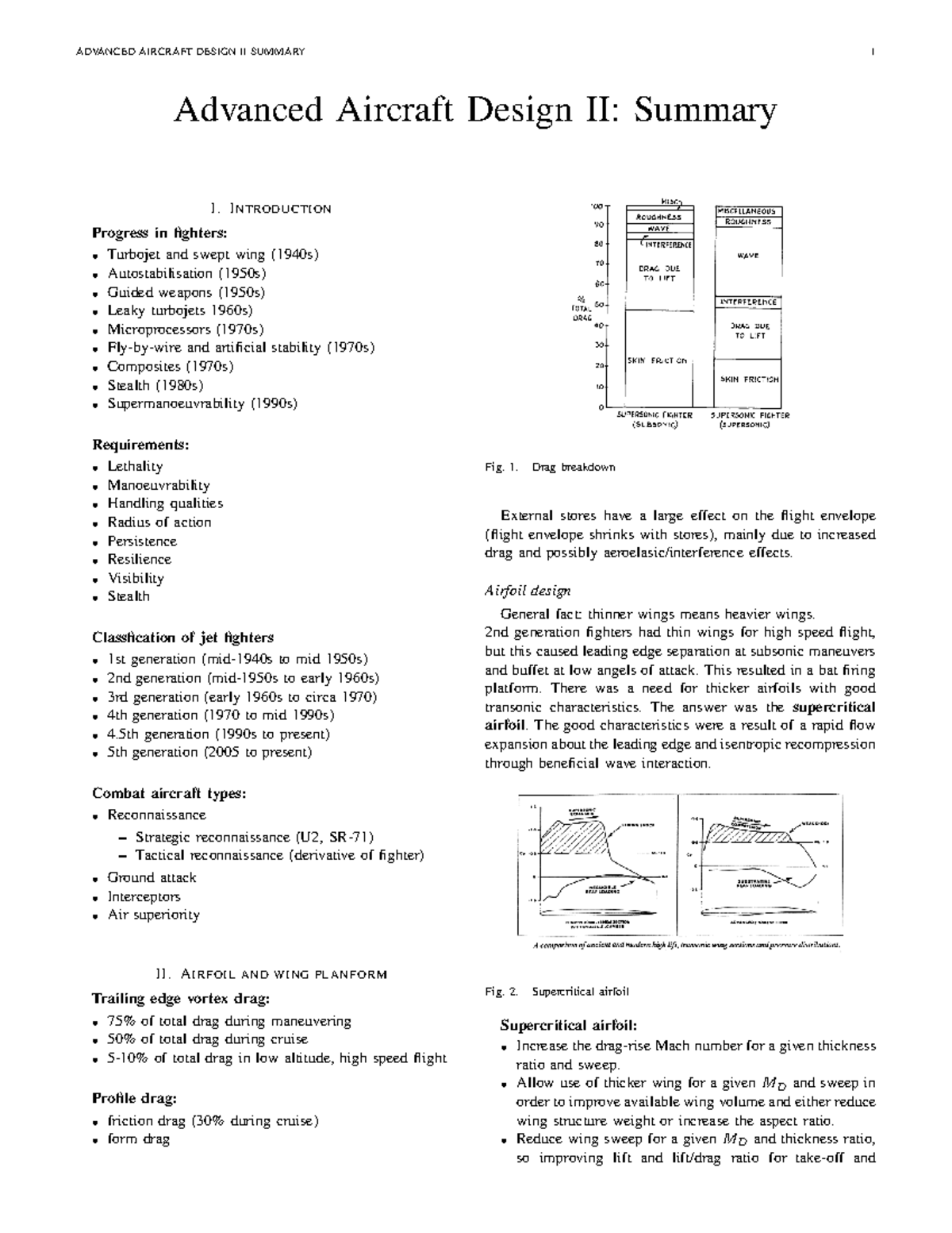 Summary of Advanced Aircraft Design II: Key Highlights and Concepts ...