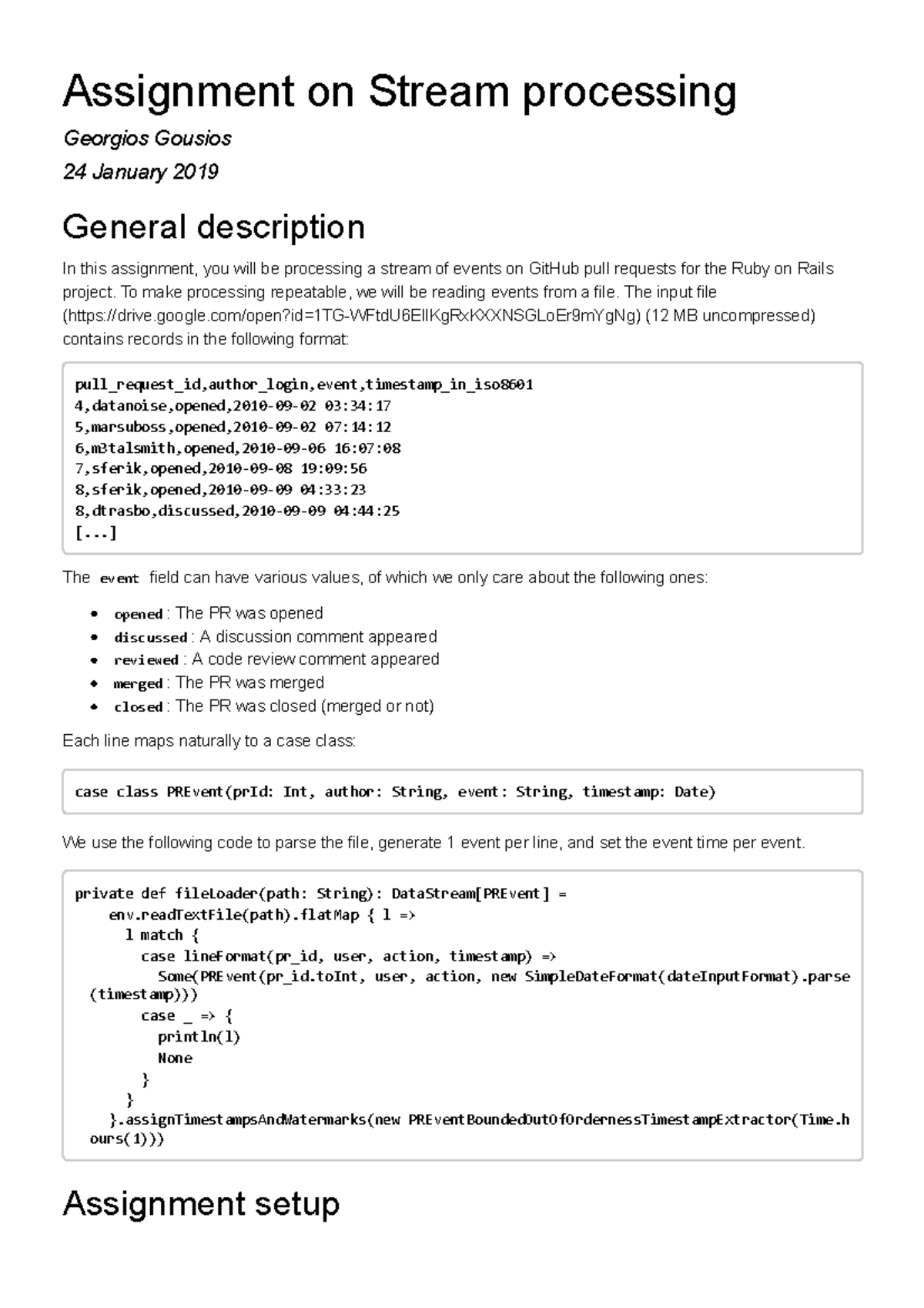Assignment on Stream Processing Using GitHub PR Events - Studeersnel
