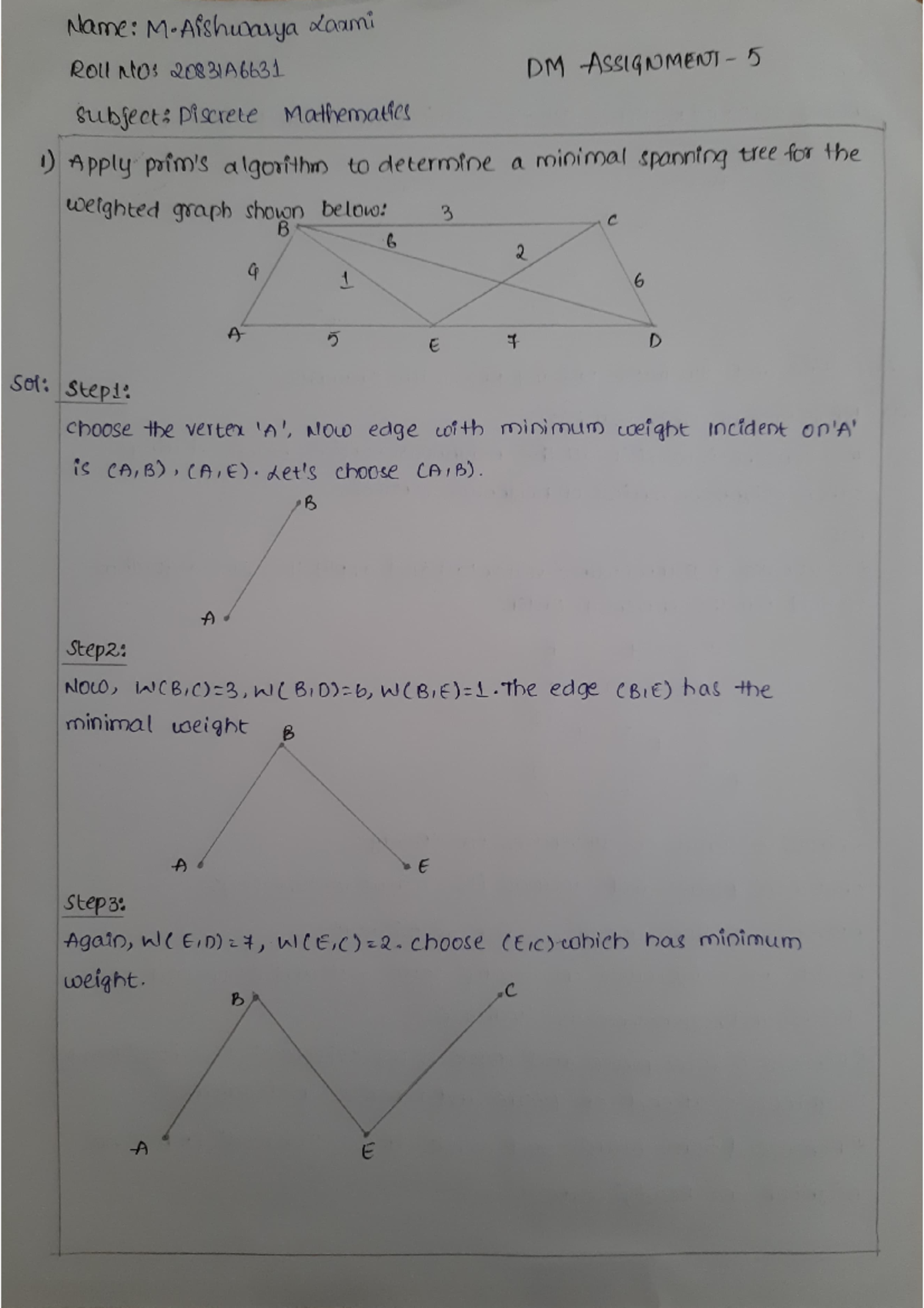 DM Assignment 5 - Discrete Mathematics Notes for Unit 5 - Studocu