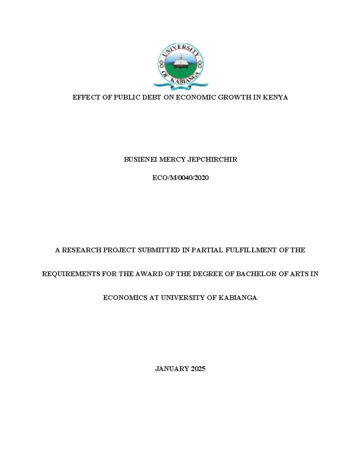 The Impact of Public Debt on Economic Growth in Kenya: A Research ...