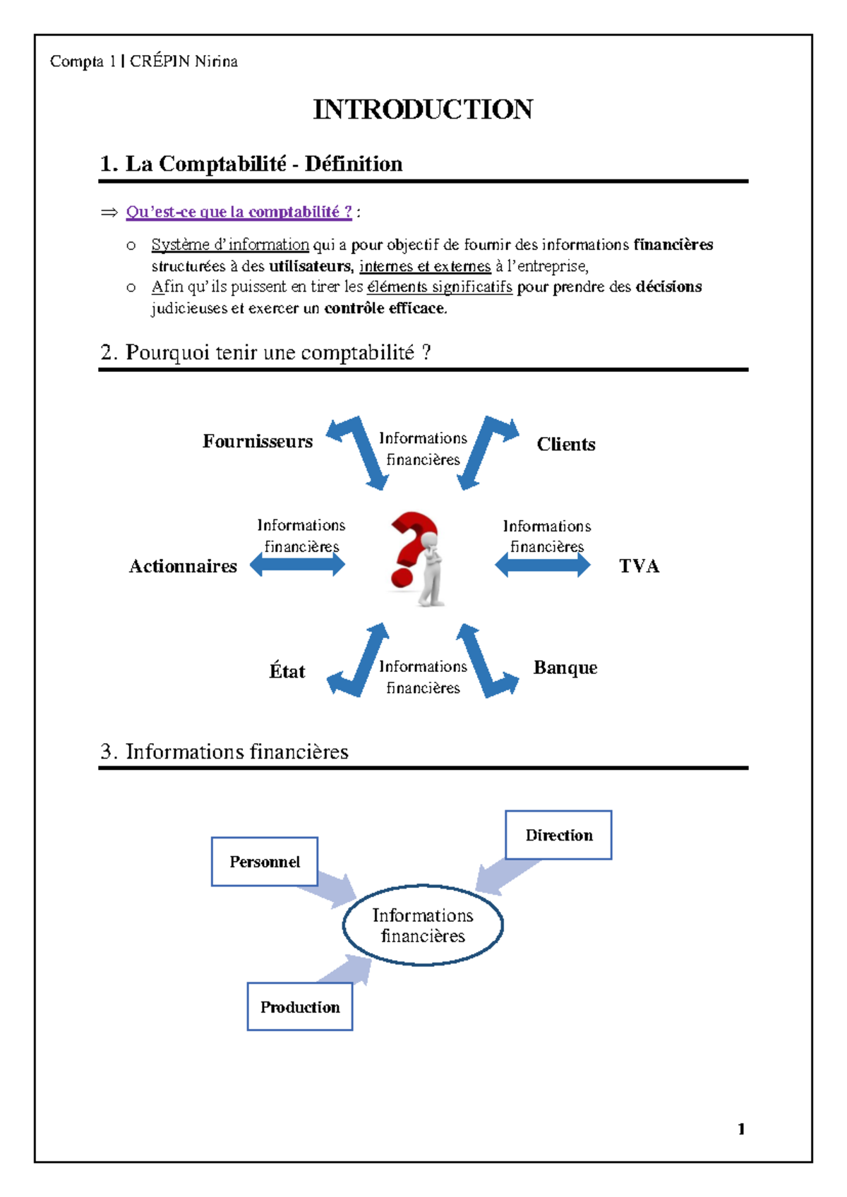 Comptabilité slides en forme + test - INTRODUCTION 1. La Comptabilité ...