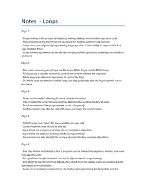 Programming Fundamentals - Study Notes & Assignments - Studocu