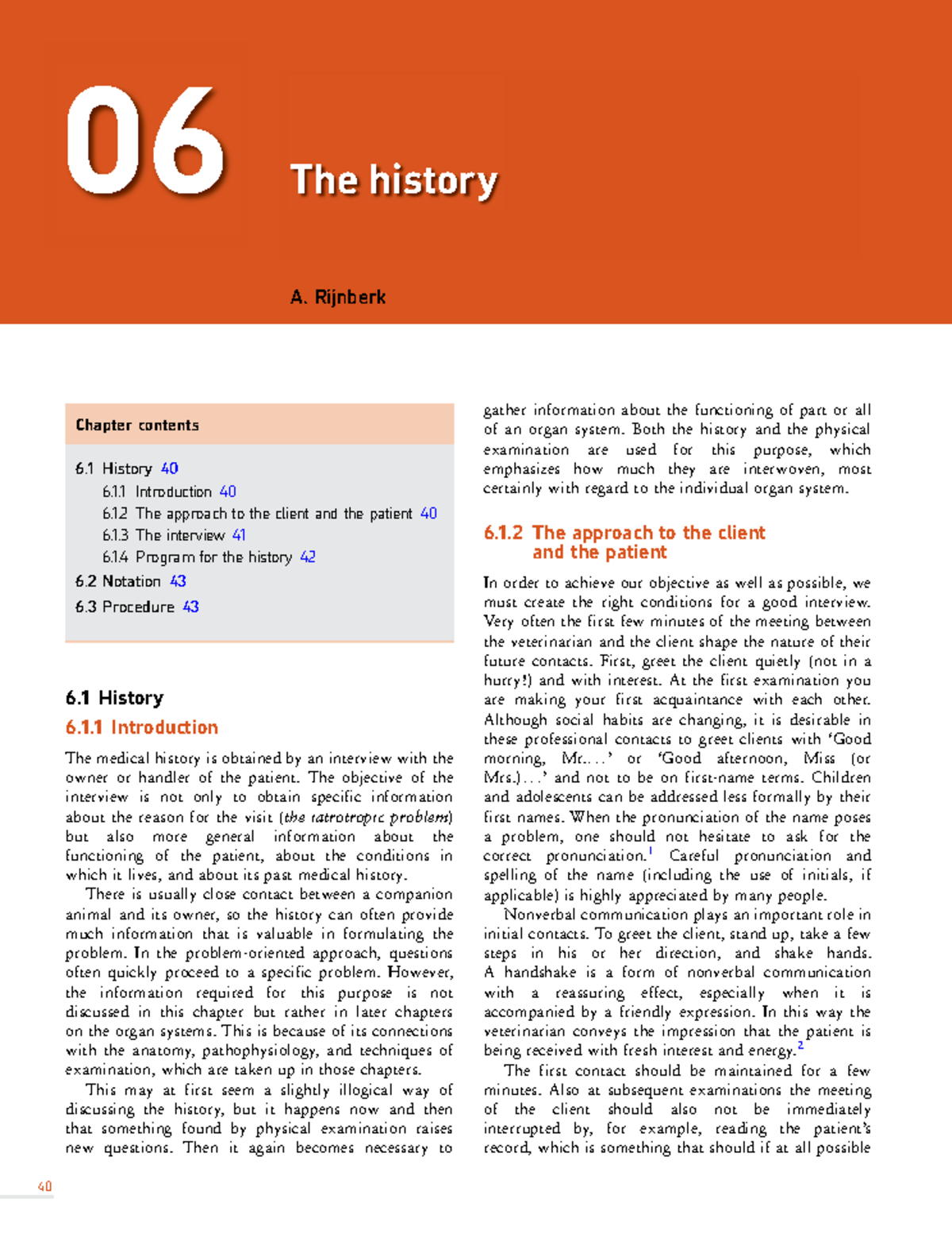 History - Lecture Notes 1: Client Interview and History Taking ...