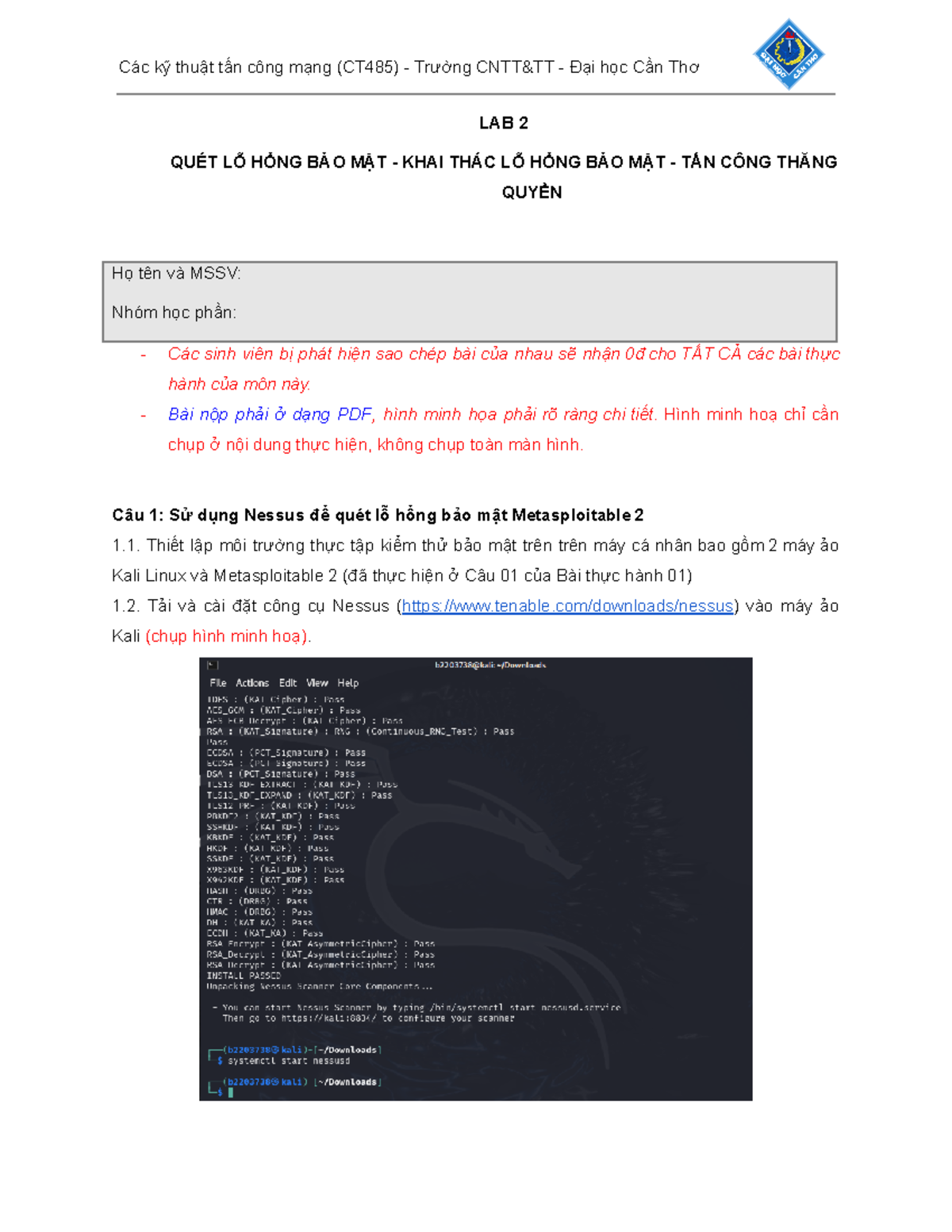 B2203738 Pen Testing Lab 2 - Security Vulnerability Assessment Guide ...