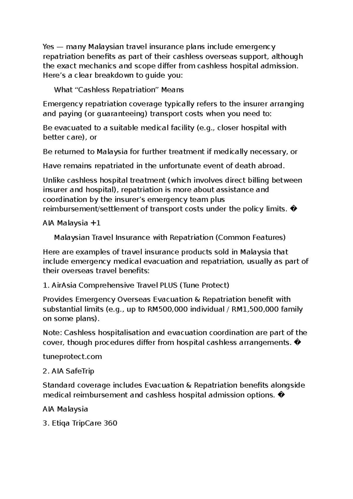Travel Insurance Repatriation Benefits in Malaysia: A Comprehensive ...