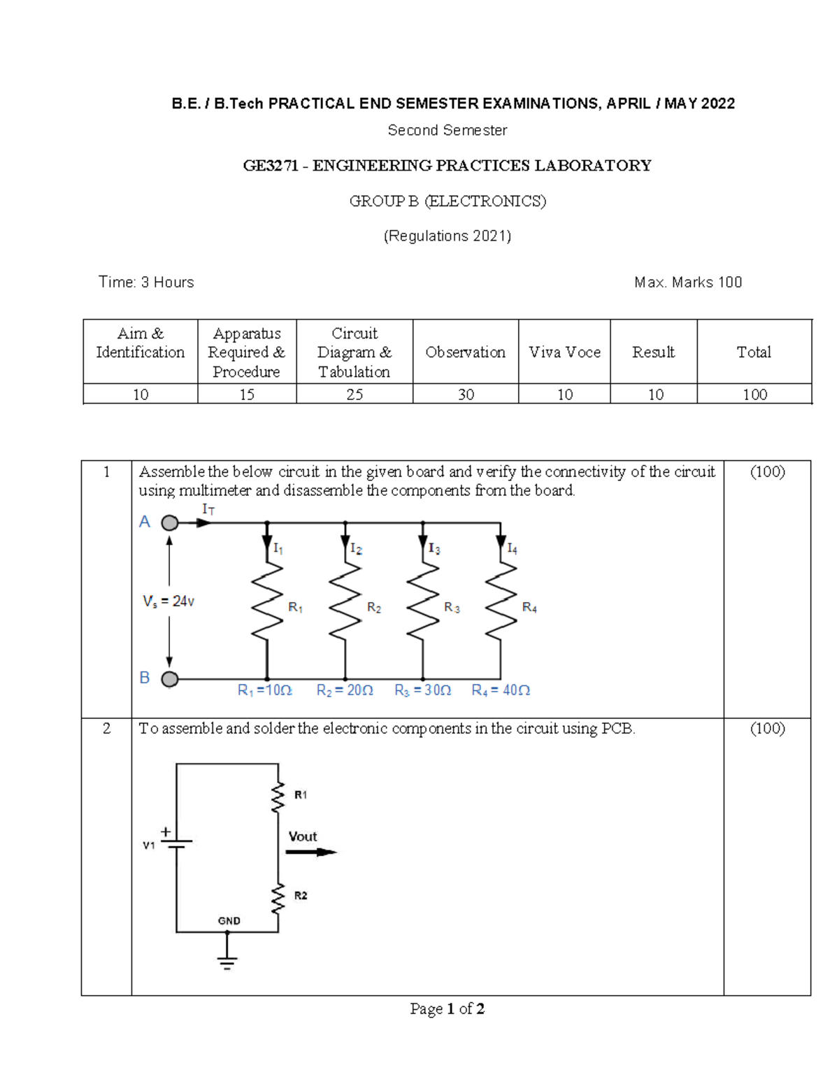 GE3271 - B.Tech Practical End Semester Exam Lab Guide (2022) - Studocu