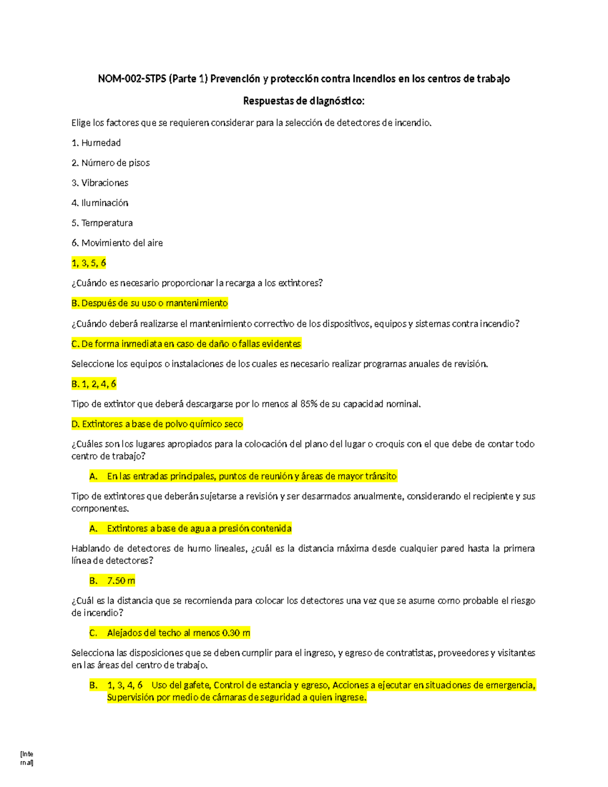 NOM-002-STPS Parte 1: Guía de Respuestas para la Prevención de Incendios - Document Preview