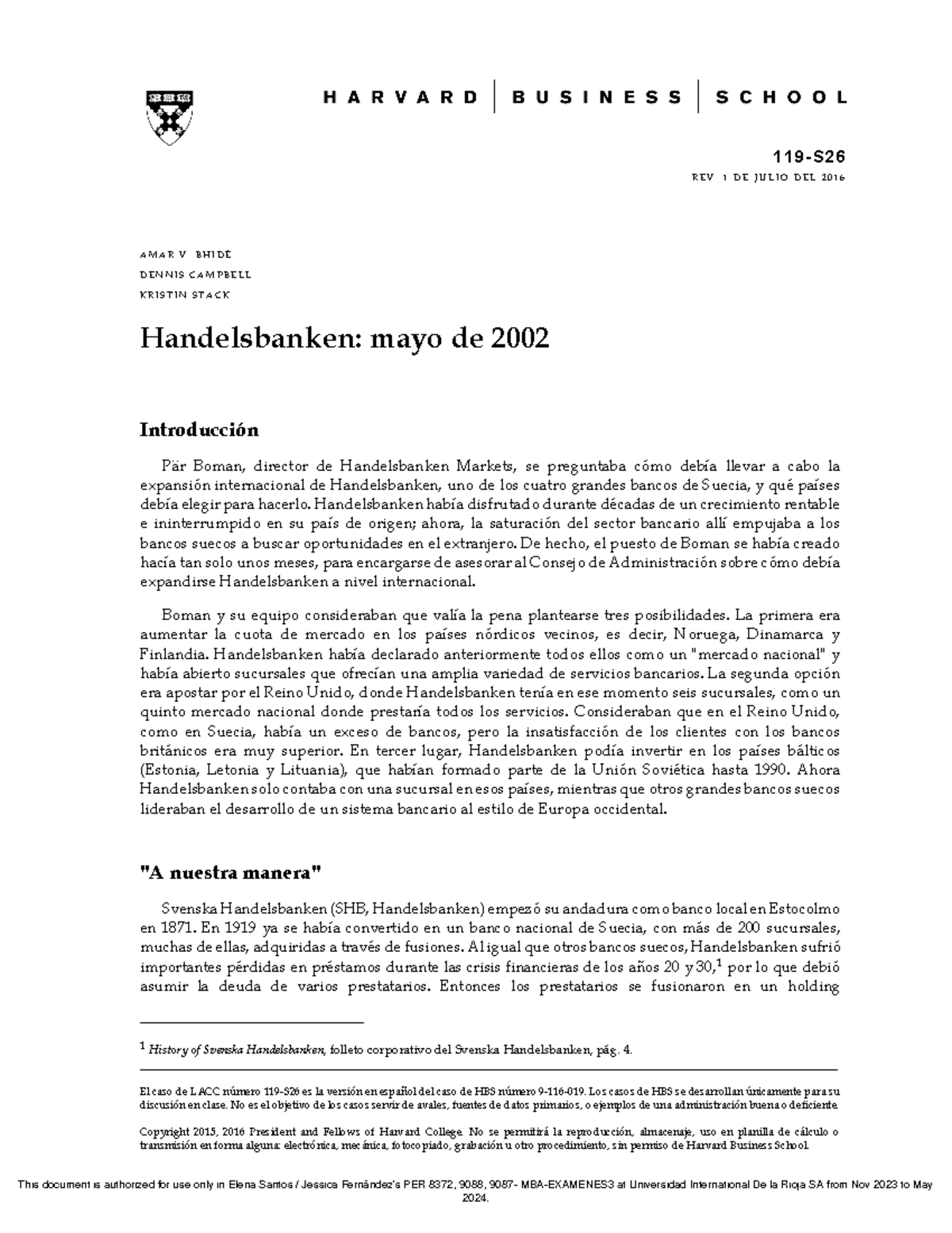 Handelsbanken mayo de 2002 - 1 1 9 - S 2 6 R E V. 1 D E J U L I O D E L ...