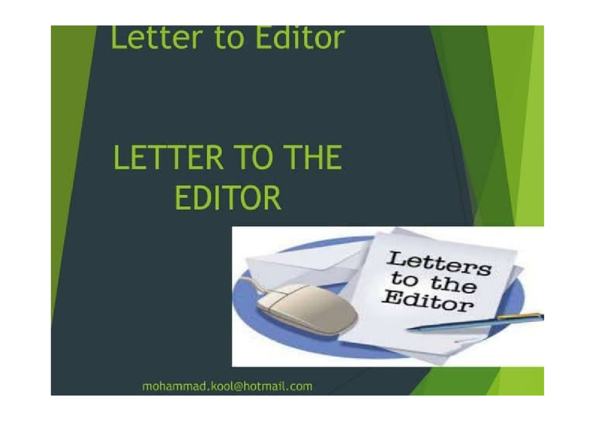 Letter to the Editor: Guidelines and Sample Letters for Effective ...
