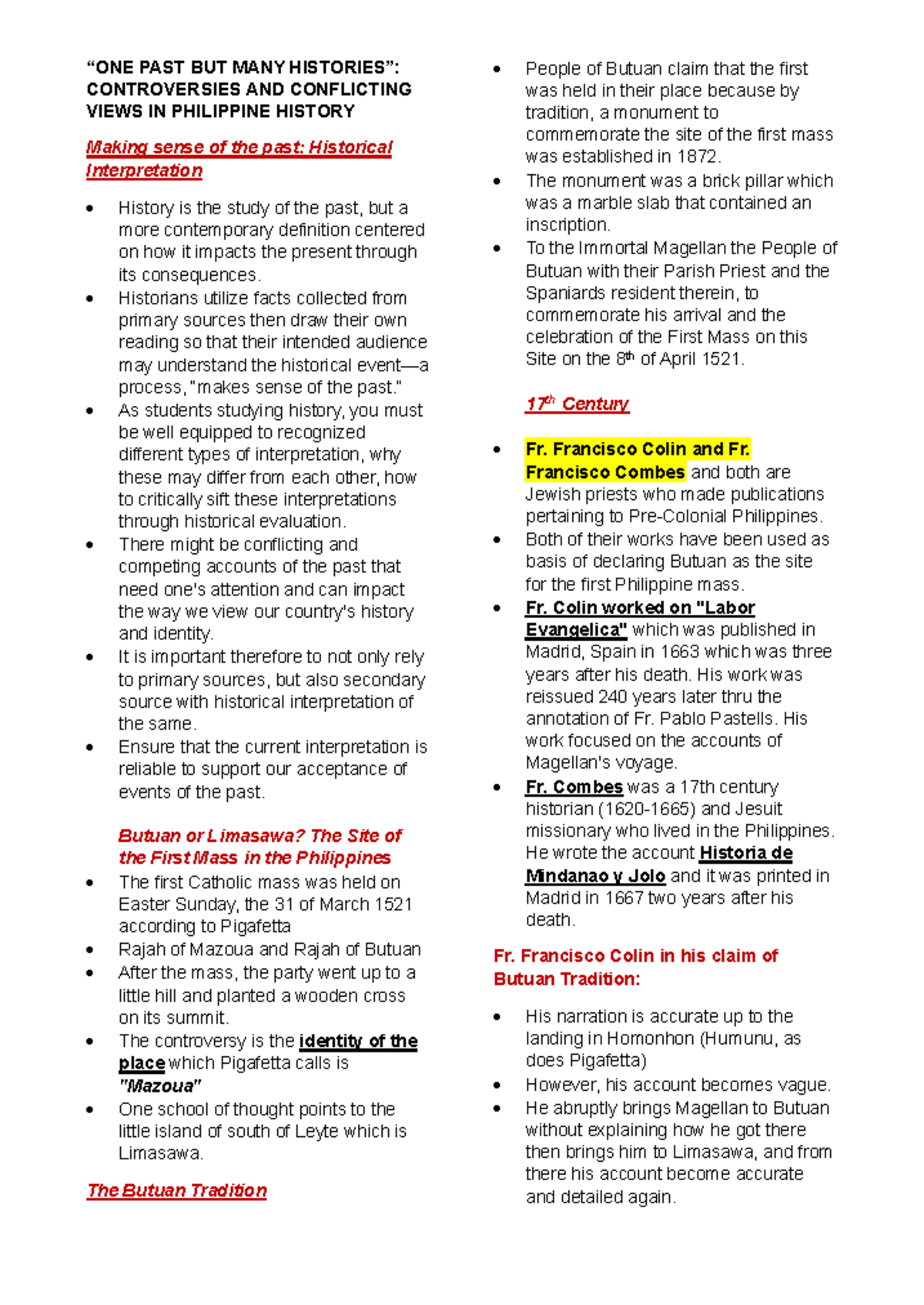 RPH 101: Controversies in Philippine History - A Comprehensive Reviewer - Document Preview