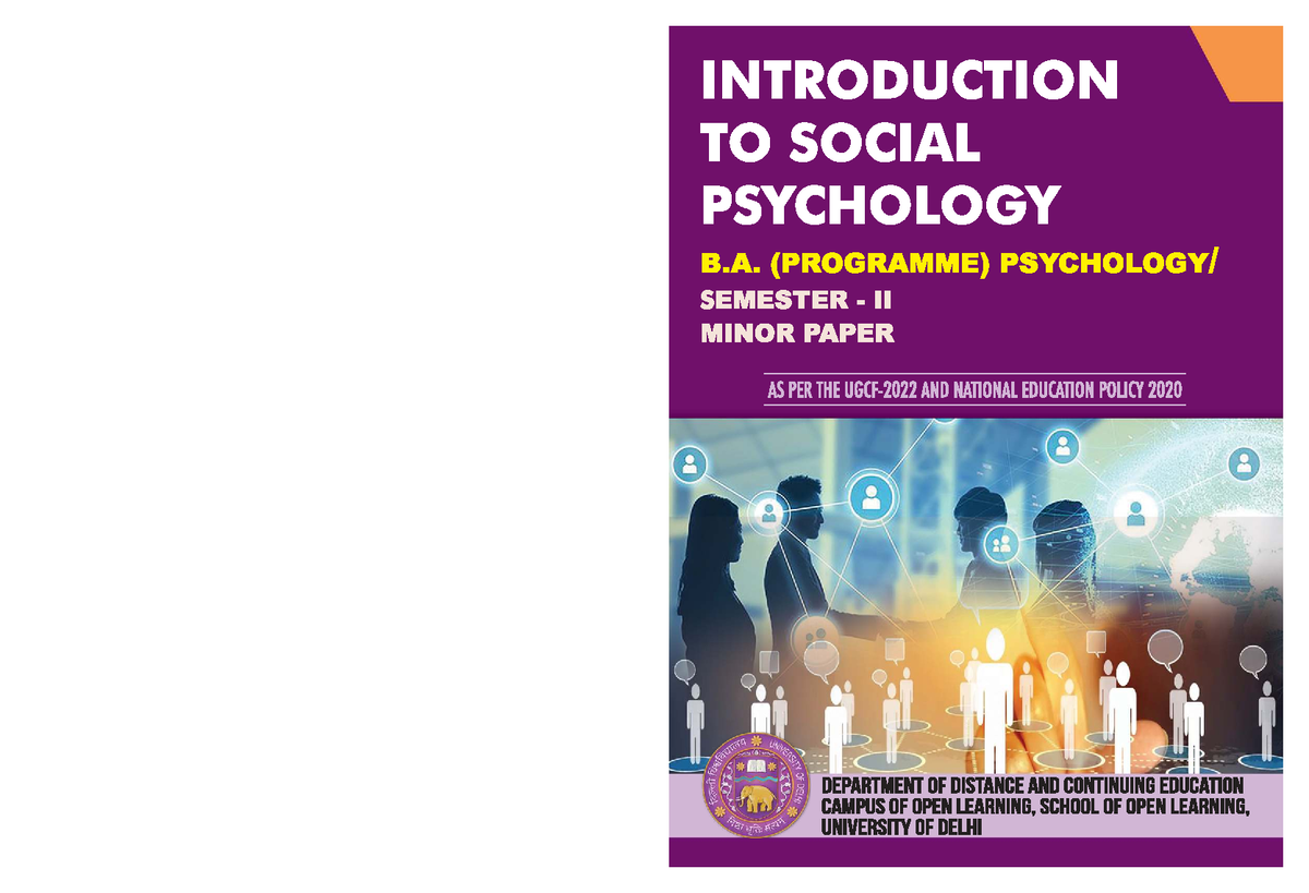 PSY - Sol Notes: Introduction to Social Psychology Syllabus - Studocu