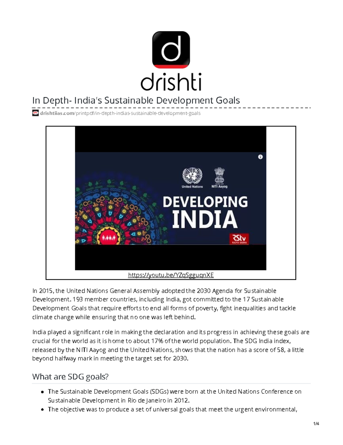 Sustainable Development Goals: India's Progress and Challenges (SDG ...