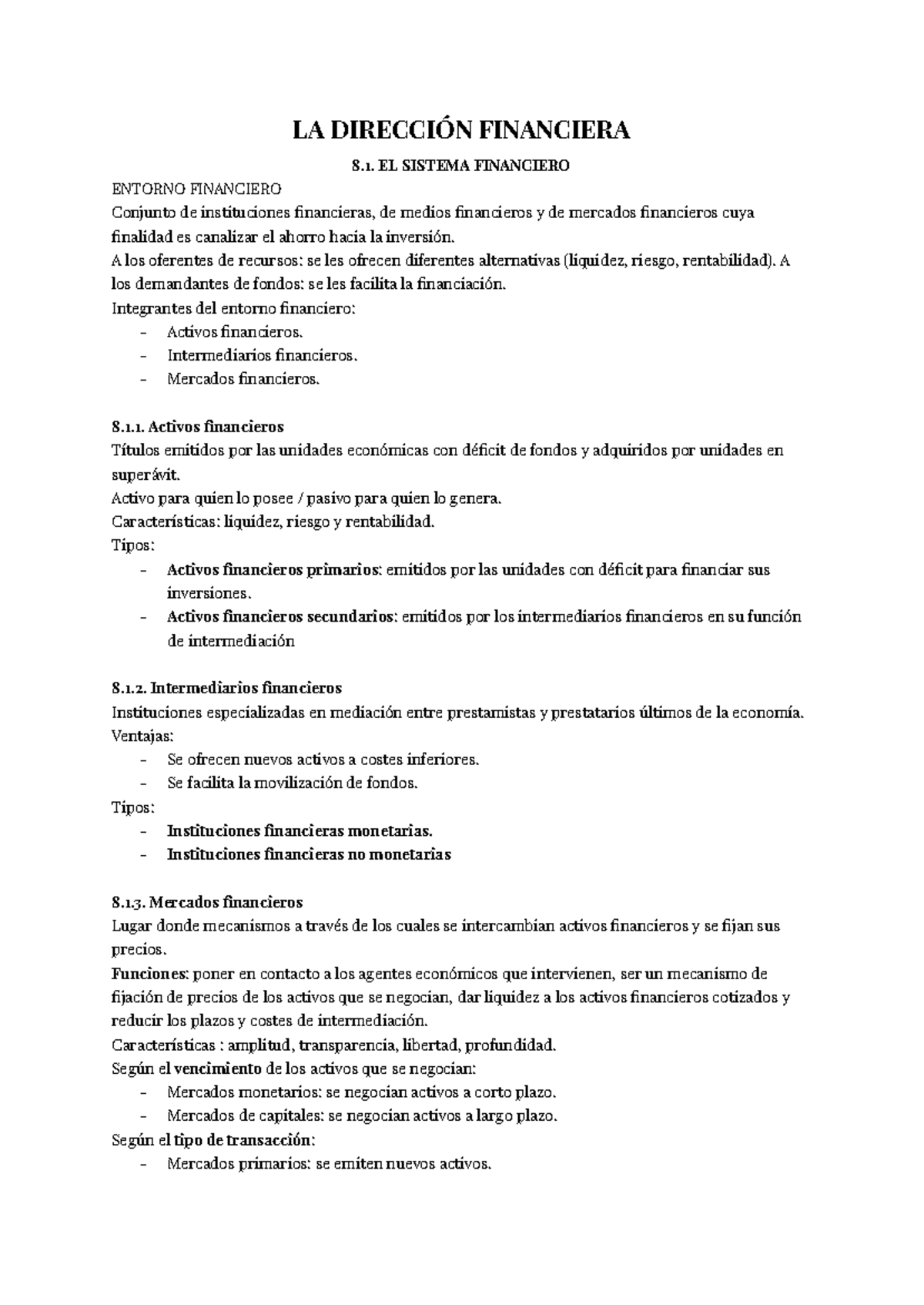 Tema Fundamentos La Direcci N Financiera Ucm La Direcci N