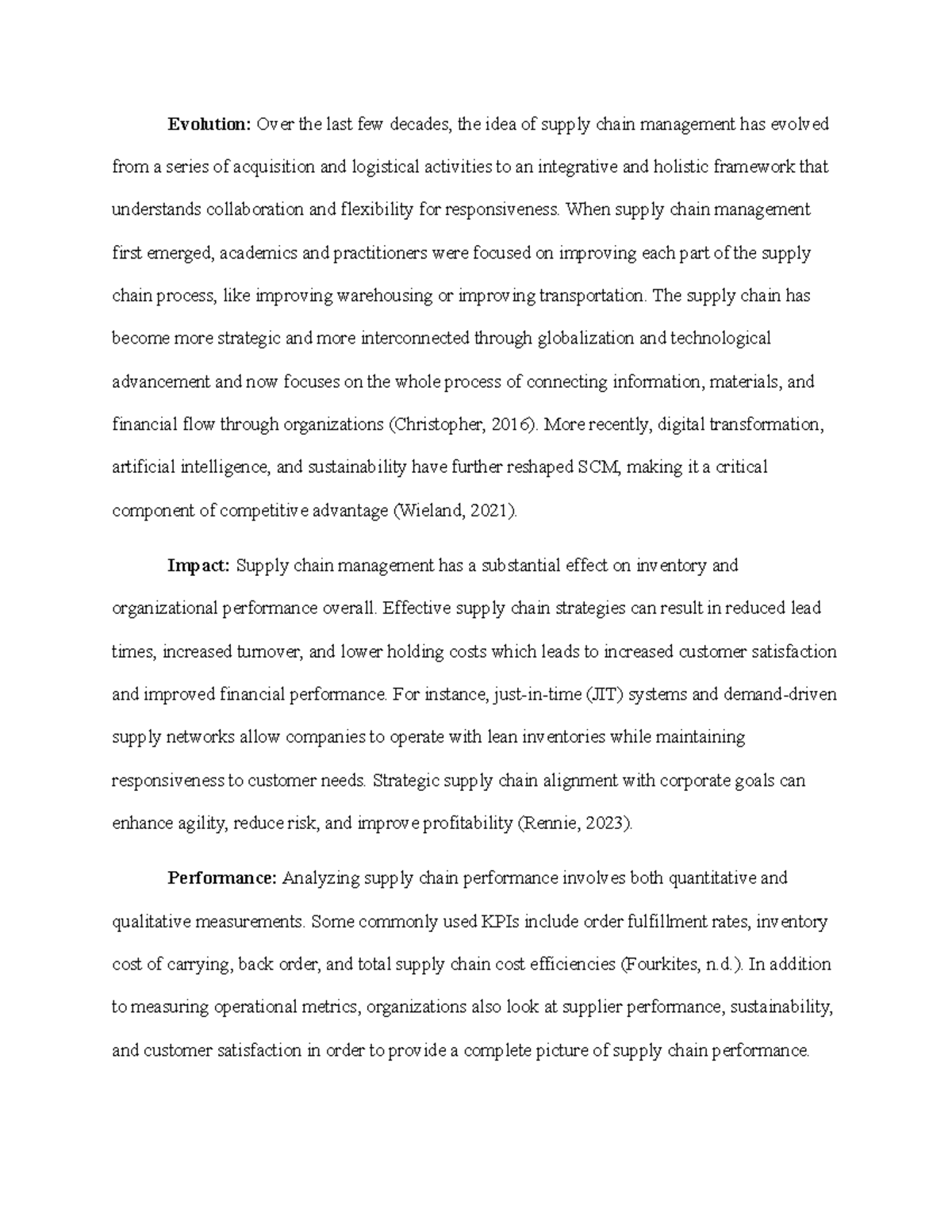 6-2 Short Paper: The Evolution and Impact of Supply Chain Management ...