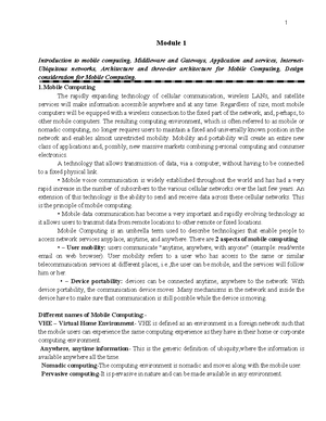 CST476 Mobile Computing: Module V - Security in Mobile Networks - Studocu
