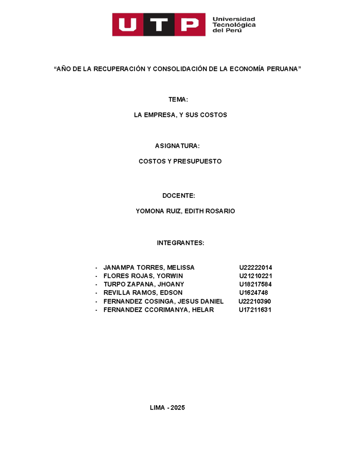 TA - Costos y Presupuestos: Análisis de Empresas Comerciales e ...
