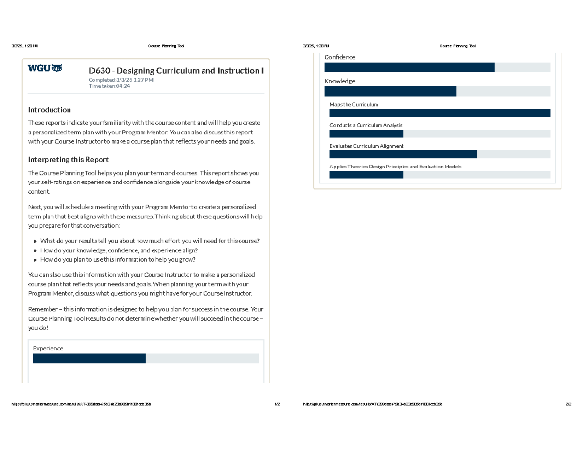 D630 course planning tool: designing curriculum and instruction I - Studocu