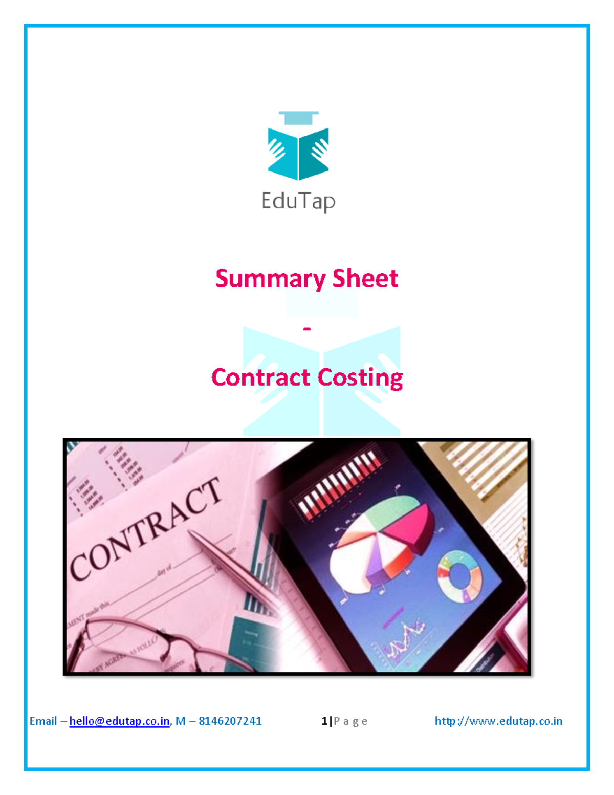 Contract Costing - Notes (M 8146207241) - Studocu